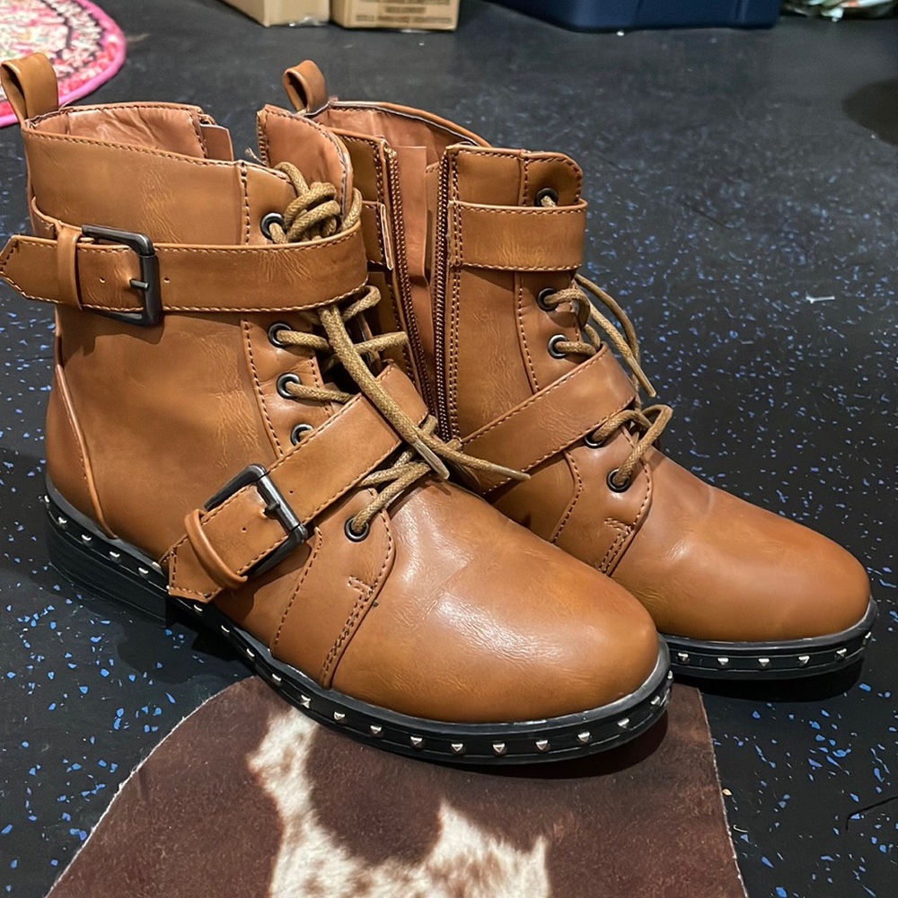 Brown Studded Boots